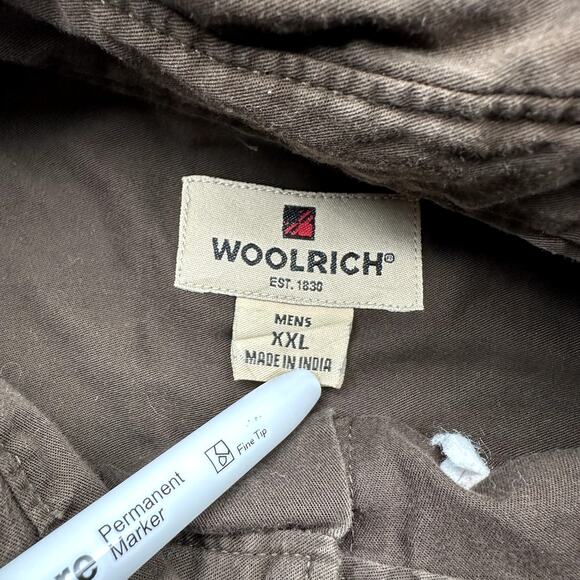 Woolrich Cotton Twill Long Sleeve Shirt Men XXL Pocket Roll-Tab Button Down 6418 - Picture 2 of 11